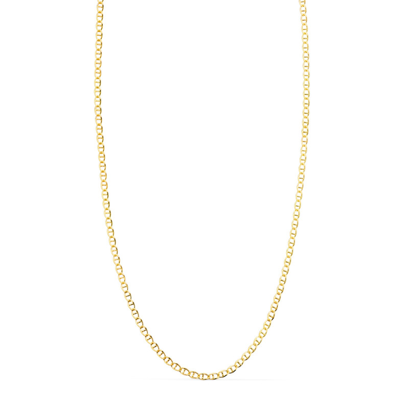 18K CADENA ORO AMARILLO ANCLA MACIZA LARGO 50CM ANCHO 1,2 MM