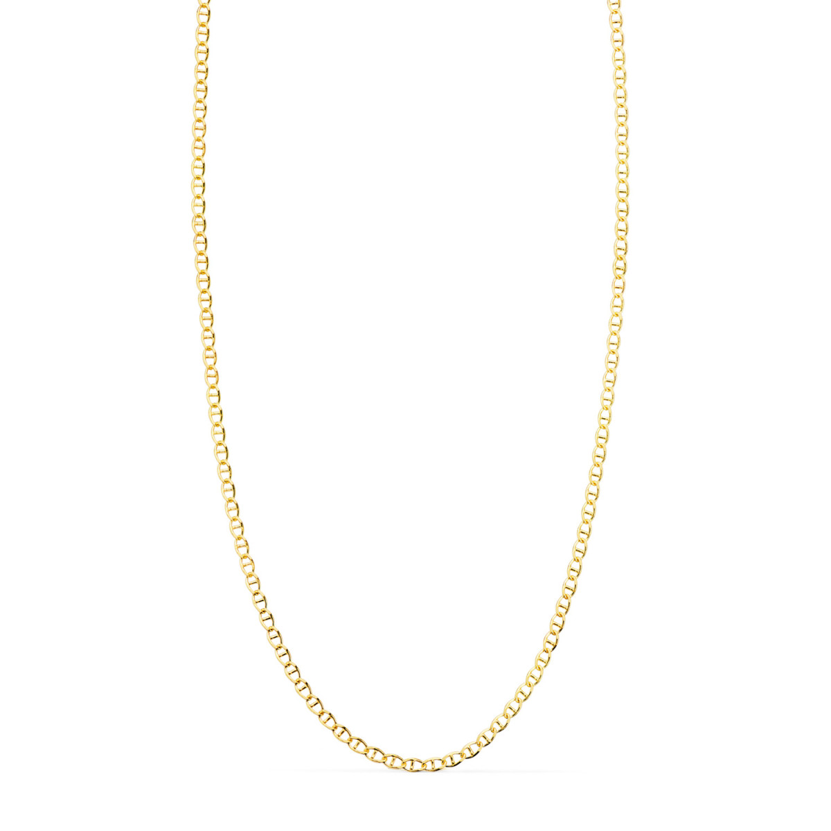 18K CADENA ORO AMARILLO ANCLA MACIZA LARGO 50CM ANCHO 1,2 MM