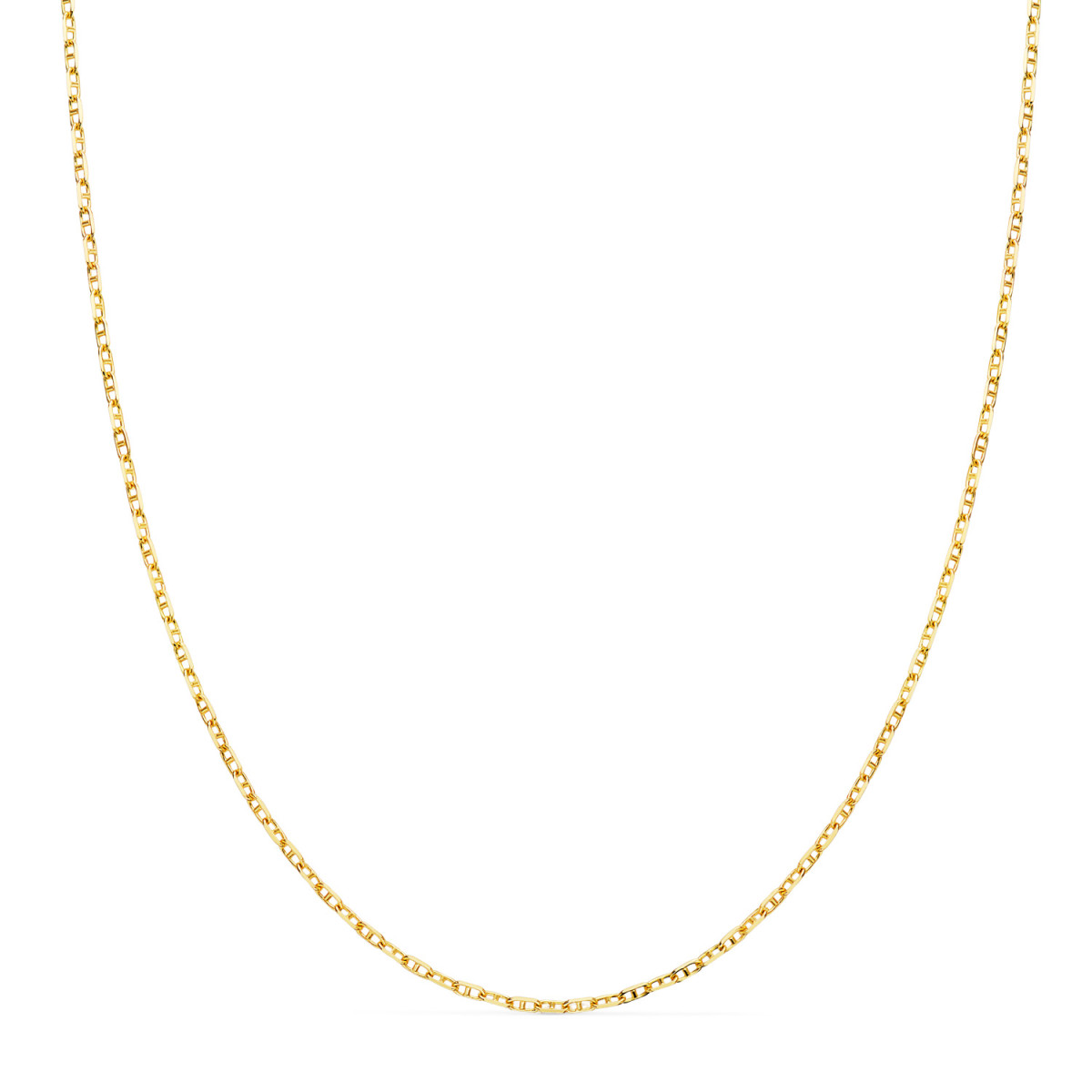 18K CADENA ORO AMARILLO FORZADA ANCLA MACIZA BORDES TALLADOS ANCHO: 1,5 MM. LARGO: 50CM