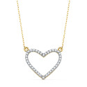18K COLGANTE BICOLOR CORAZON 18X15 MM CADENA FORZADA 43+2 CM C. AMOR