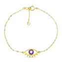 18K PULSERA ORO AMARILLO OJO 15X9 MM PIEDRA BRIOLET 5 MM 19CM 18K PULSERA ORO AMARILLO OJO 15X9 MM PIEDRA BRIOLET 5 MM 19CM
