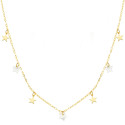 18K GARGANTILLA ORO AMARILLO ESTRELLAS LISAS Y NACAR 5.5 MM CADENA FORZADA 45CM 18K GARGANTILLA ORO AMARILLO ESTRELLAS LISAS Y NACAR 5.5 MM CADENA FORZADA 45CM