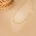 18K GARGANTILLA ORO AMARILLO ESTRELLAS LISAS Y NACAR 5.5 MM CADENA FORZADA 45CM 18K GARGANTILLA ORO AMARILLO ESTRELLAS LISAS Y NACAR 5.5 MM CADENA FORZADA 45CM
