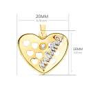 18K COLGANTE ORO BICOLOR CORAZON CON CORAZONES CALADOS Y CIRCONITA 20X16 MM 18K COLGANTE ORO BICOLOR CORAZON CON CORAZONES CALADOS Y CIRCONITA 20X16 MM