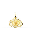 18K COLGANTE ORO AMARILLO ANGELITO BURLON NUBE NACAR 15X12 MM 18K COLGANTE ORO AMARILLO ANGELITO BURLON NUBE NACAR 15X12 MM