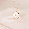 18K COLGANTE ORO AMARILLO MAMA NACAR NIÑO-NIÑA 20 MM