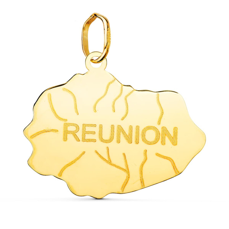 18K COLGANTE ISLA REUNION ORO AMARILLO 18 X 22 MM
