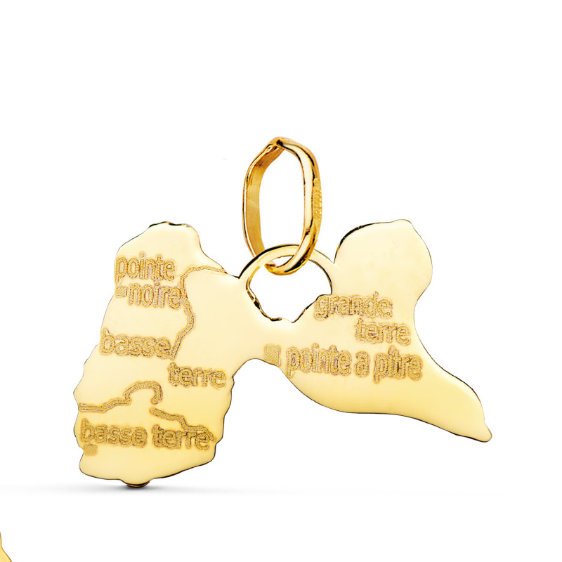 18K COLGANTE ISLA GUADALUPE ORO AMARILLO 15 X 21 MM