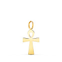18K COLGANTE ORO AMARILLO BRILLO CRUZ DE LA VIDA EGIPCIA 18 X 10 MM AMULETO EGIPCIO ANKH