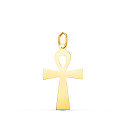 18K COLGANTE ORO AMARILLO BRILLO CRUZ DE LA VIDA EGIPCIA  22 X 13 MM AMULETO EGIPCIO ANKH