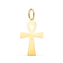 18K COLGANTE ORO AMARILLO BRILLO CRUZ DE LA VIDA EGIPCIA  28 X 16 MM  AMULETO EGIPCIO ANKH