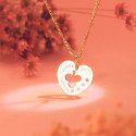 18K COLGANTE ORO AMARILLO CORAZON CALADO SIEMPRE UNIDOS Y TREBOL 16 MM C. AMOR