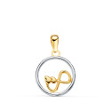 18K COLGANTE ORO BICOLOR REDONDO CON INFINITO Y CORAZON. 13MM C. AMOR 18K COLGANTE ORO BICOLOR REDONDO CON INFINITO Y CORAZON. 13MM C. AMOR