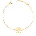 18K PULSERA ORO AMARILLO ARBOLDE LA VIDA 14MM CADENA TALLADA. LARGO: 17 3 CM