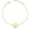 18K PULSERA ORO AMARILLO LAUBURU 14MM CADENA TALLADA. LARGO: 17+3 CM