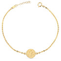 18K PULSERA ORO AMARILLO CON MEDALLA ORO AMARILLO SAN BENITO 12 MM.  LARGO: 18+2 CM