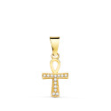18K CRUZ DE LA VIDA EGIPCIA ORO AMARILLO CON CIRCONITA BLANCAS. 14 X 8 MM AMULETO EGIPCIO ANKH 18K CRUZ DE LA VIDA EGIPCIA ORO AMARILLO CON CIRCONITA BLANCAS. 14 X 8 MM AMULETO EGIPCIO ANKH