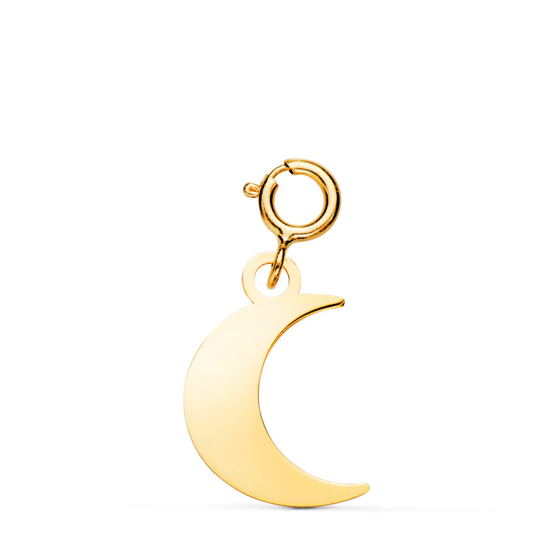 18K COLGANTE ORO AMARILLO LUNA 13 X 9 MM CON REASA DE 4.5 MM