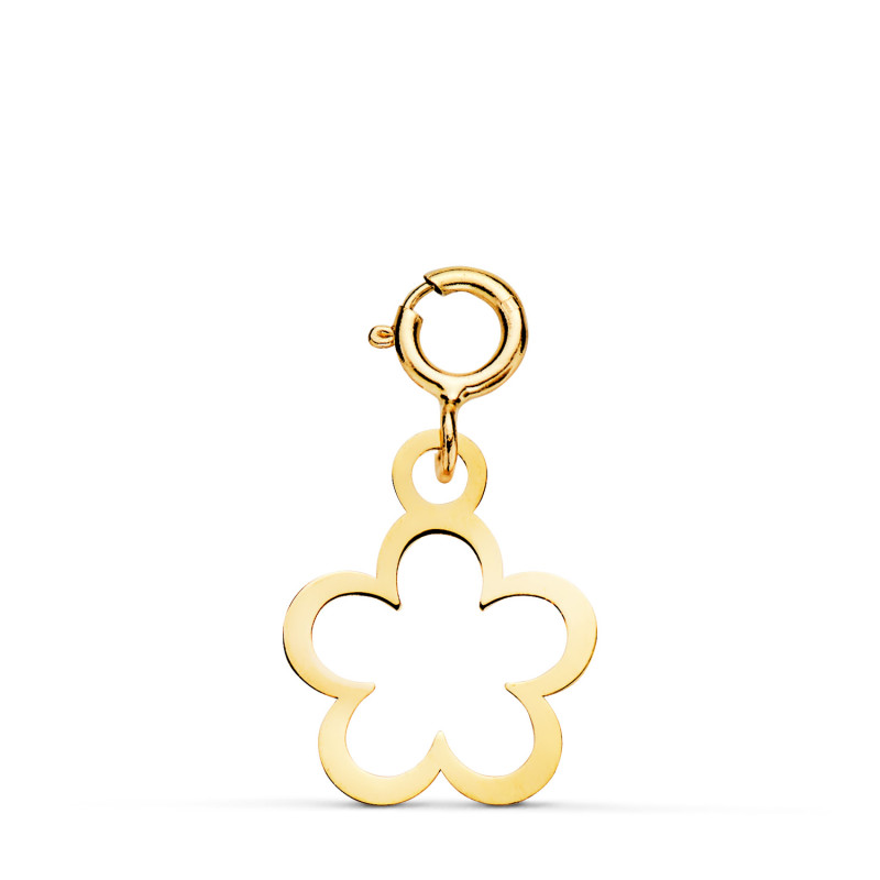 18K COLGANTE ORO AMARILLO MARGARITA 12 X 10 MM CON REASA DE 4.5 MM