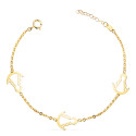 18K PULSERA ORO AMARILLO TRES SLIUETAS VIRGEN ROCIO 14X11 MM CON. LARGO: 15,5 3 CM 18K PULSERA ORO AMARILLO TRES SLIUETAS VIRGEN ROCIO 14X11 MM CON. LARGO: 15,5 3 CM
