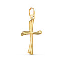 18K CRUZ ORO AMARILLO LISA EN BRILLO HUECA 21 X 12 MM