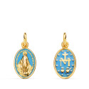 18K MEDALLA ORO AMARILLO VIRGEN MILAGROSA OVAL ESMALTE AZUL. MEDIDA: 16 X 10 MM 18K MEDALLA ORO AMARILLO VIRGEN MILAGROSA OVAL ESMALTE AZUL. MEDIDA: 16 X 10 MM