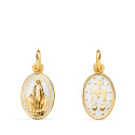 18K MEDALLA ORO AMARILLO VIRGEN MILAGROSA OVAL ESMALTE BLANCO. MEDIDA: 16 X 10 MM 18K MEDALLA ORO AMARILLO VIRGEN MILAGROSA OVAL ESMALTE BLANCO. MEDIDA: 16 X 10 MM
