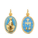 18K MEDALLA ORO AMARILLO VIRGEN MILAGROSA OVAL ESMALTE AZUL CIELO. MEDIDA: 20 X 14 MM 18K MEDALLA ORO AMARILLO VIRGEN MILAGROSA OVAL ESMALTE AZUL CIELO. MEDIDA: 20 X 14 MM