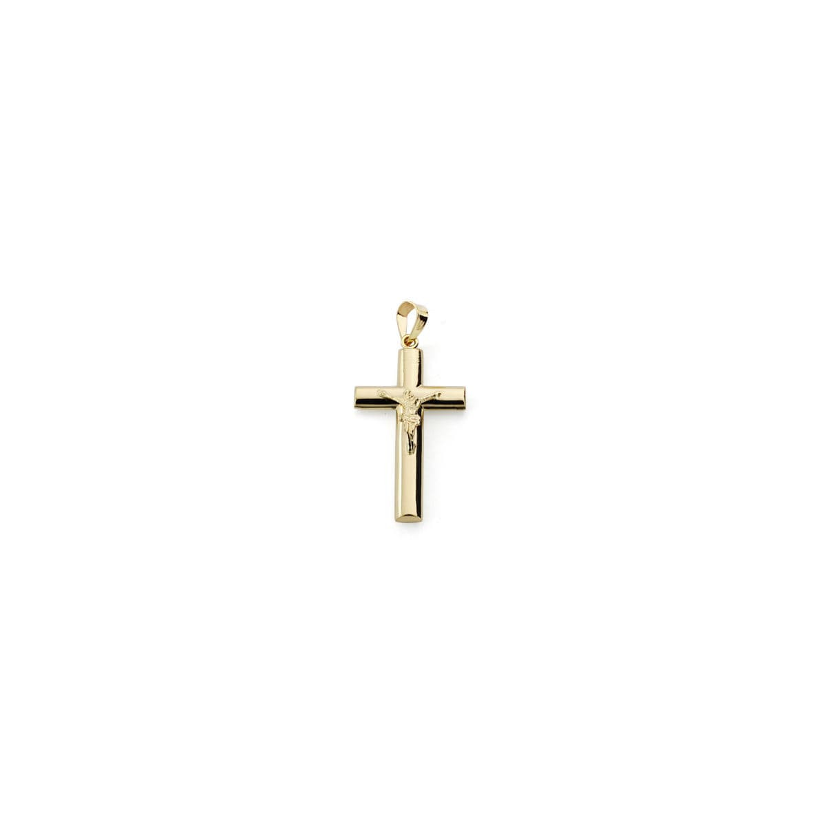 18K CRUZ ORO AMARILLO CON CRISTO. 27X15 MM