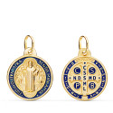 18K ESCAPULARIO ORO AMARILLO SAN BENITO MONJE MATIZADO ESMALTE AZUL. ANCHO: 20 MM 18K ESCAPULARIO ORO AMARILLO SAN BENITO MONJE MATIZADO ESMALTE AZUL. ANCHO: 20 MM