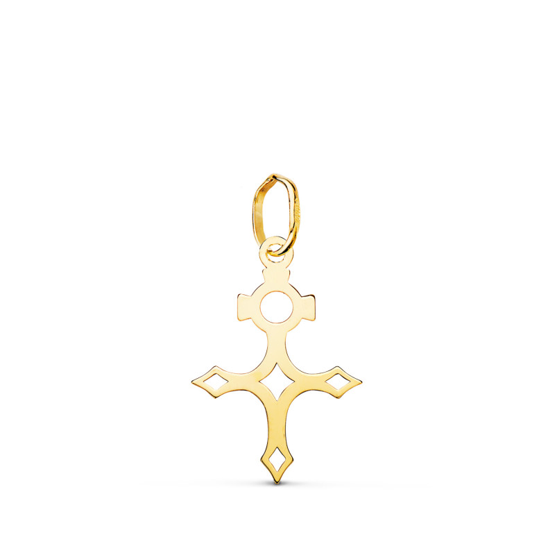 18K COLGANTE ORO AMARILLO CRUZ DEL SUR SILUETA EN BRILLO. 18 X 12 MM
