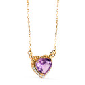 18K GARGANTILLA ORO AMARILLO CORAZON AMATISTA 7MM CIRCONITAS CADENA 40-2CM C. AMOR 18K GARGANTILLA ORO AMARILLO CORAZON AMATISTA 7MM CIRCONITAS CADENA 40-2CM C. AMOR
