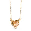 18K GARGANTILLA ORO AMARILLO CORAZON CITRINO 7MM CIRCONITAS CADENA 40-2CM AMOR 18K GARGANTILLA ORO AMARILLO CORAZON CITRINO 7MM CIRCONITAS CADENA 40-2CM AMOR