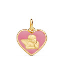 18K MEDALLA ORO AMARILLO CORAZON ANGELITO BURLON ESMALTE ROSA 14 MM C. AMOR 18K MEDALLA ORO AMARILLO CORAZON ANGELITO BURLON ESMALTE ROSA 14 MM C. AMOR