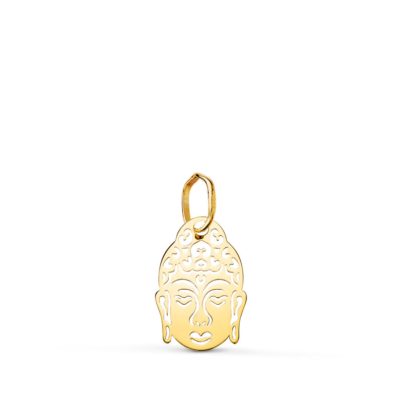 18K COLGANTE AMULETO ORO AMARILLO CABEZA DE BUDA CALADO. MEDIDA: 14 X 9 MM
