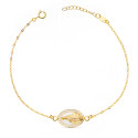 18K PULSERA ORO AMARILLO VIRGEN MILAGROSA ESMALTE BLANCO 13X10 MM. CADENA TALLADA: LARGO: 17-3 CM 18K PULSERA ORO AMARILLO VIRGEN MILAGROSA ESMALTE BLANCO 13X10 MM. CADENA TALLADA: LARGO: 17-3 CM