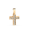 18K CRUZ ORO AMARILLO CON CIRCONITAS BLANCAS. MEDIDA: 13,5 X 10 MM 18K CRUZ ORO AMARILLO CON CIRCONITAS BLANCAS. MEDIDA: 13,5 X 10 MM