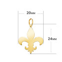18K COLGANTE ORO AMARILLO CRUZ FLOR DE LIS EN BRILLO. MEDIDA: 24 X 20 MM 18K COLGANTE ORO AMARILLO CRUZ FLOR DE LIS EN BRILLO. MEDIDA: 24 X 20 MM