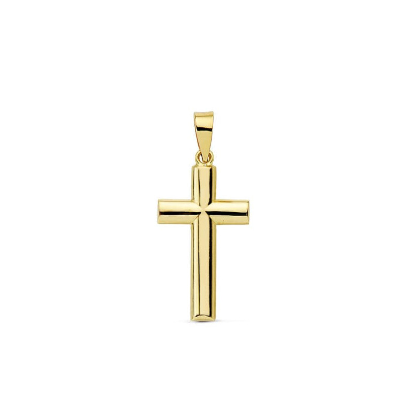 18K CRUZ ORO AMARILLO LISA PALO OVAL. 21X12 MM