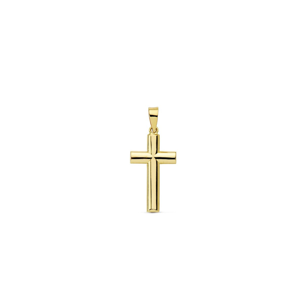 18K CRUZ ORO AMARILLO LISA PALO OVAL. 21X12 MM