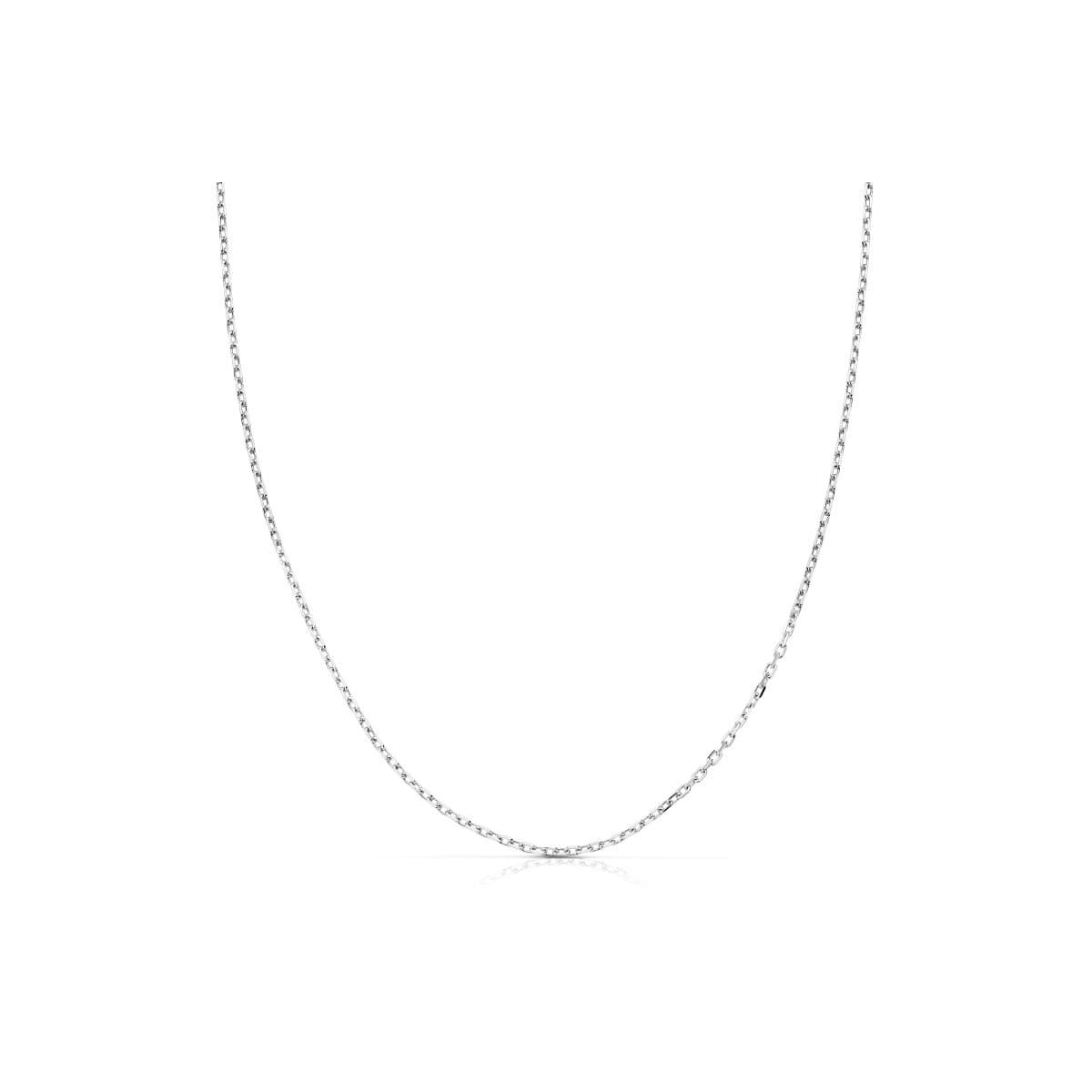 18K CADENA MACIZA ORO BLANCO FORZADA 45CM ANCHO 1 MM