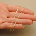 18K CADENA ORO AMARILLO ANCLA HUECA TALLADA LARGO 45CM ANCHO 2 MM 18K CADENA ORO AMARILLO ANCLA HUECA TALLADA LARGO 45CM ANCHO 2 MM