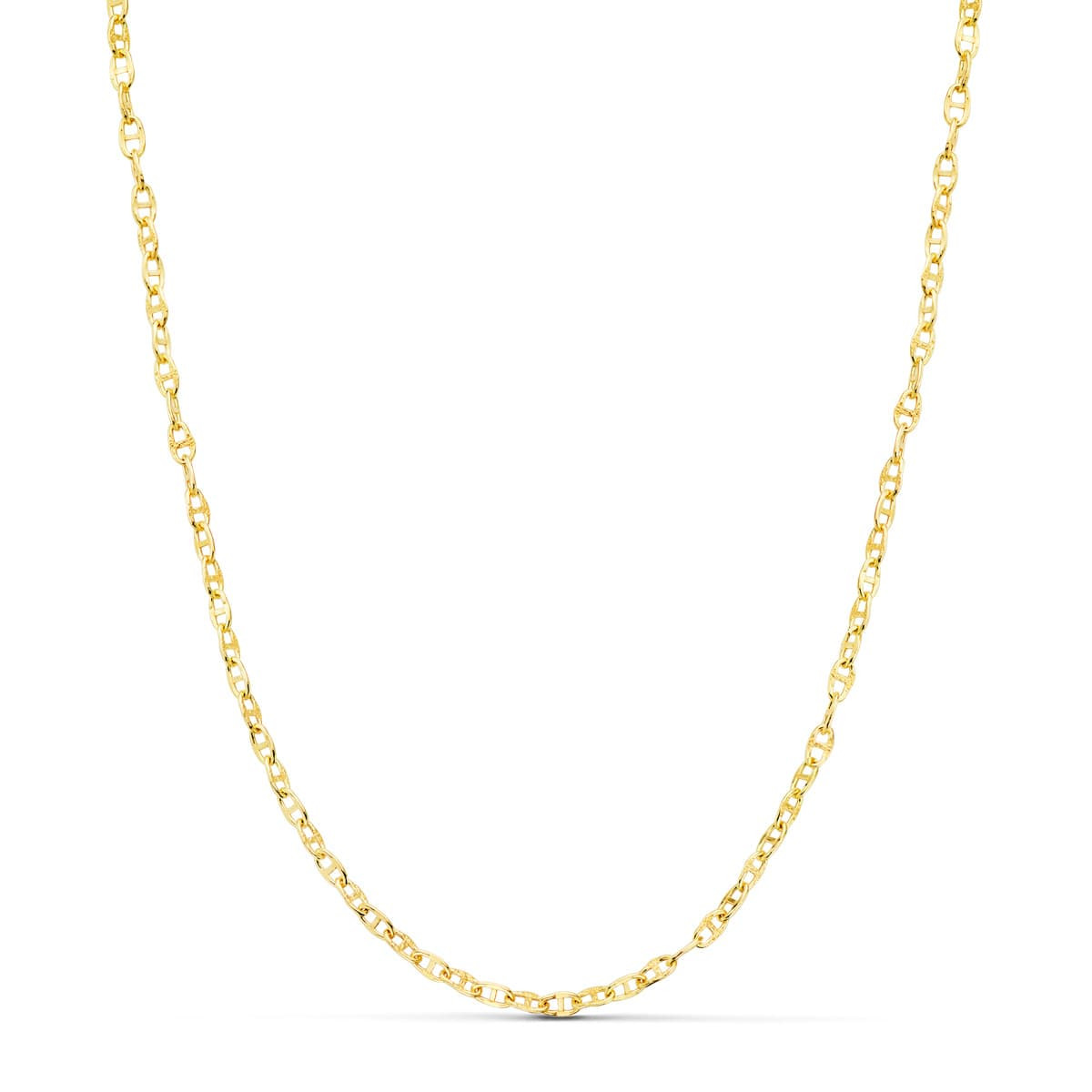 18K CADENA ORO AMARILLO ANCLA HUECA LARGO 50CM ANCHO 2 MM