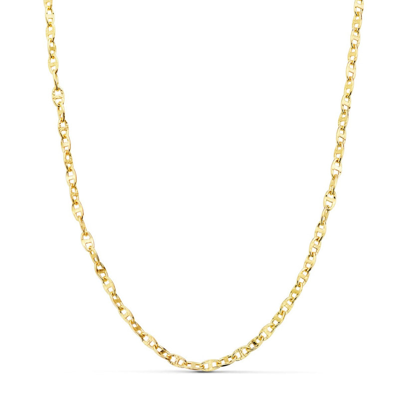 18K CADENA ORO AMARILLO ANCLA HUECA LARGO 60CM ANCHO 2.5 MM