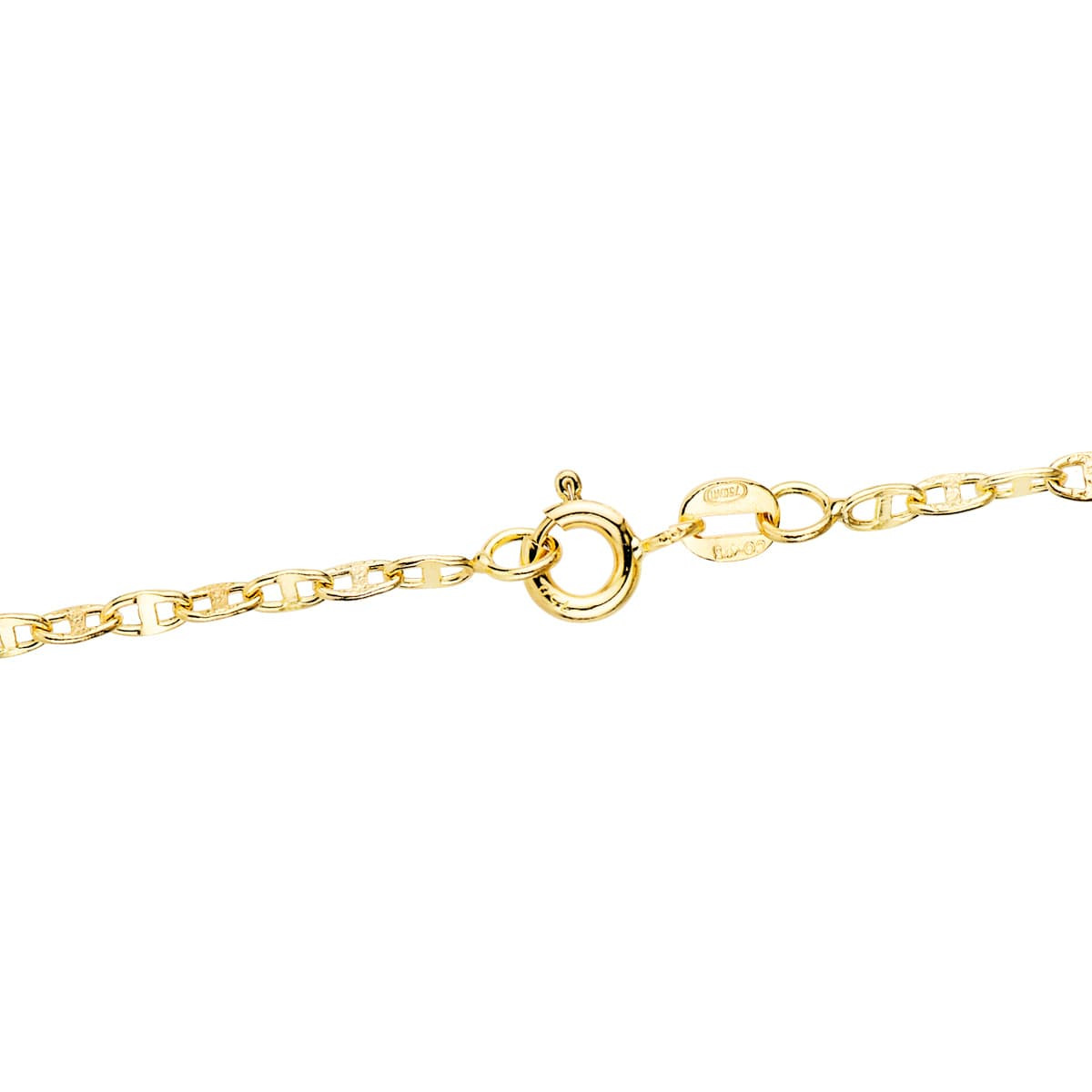 18K CADENA ORO AMARILLO ANCLA HUECA LARGO 60CM ANCHO 2.5 MM