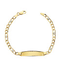 18K PULSERA ESCLAVA ORO AMARILLO HUECA CIRCONITA 18.5 CM 18K PULSERA ESCLAVA ORO AMARILLO HUECA CIRCONITA 18.5 CM