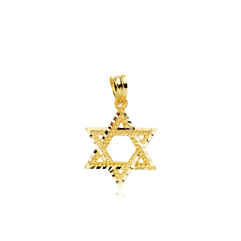 18K COLGANTE ORO AMARILLO ESTRELLA DE DAVID. 22 X 17 MM