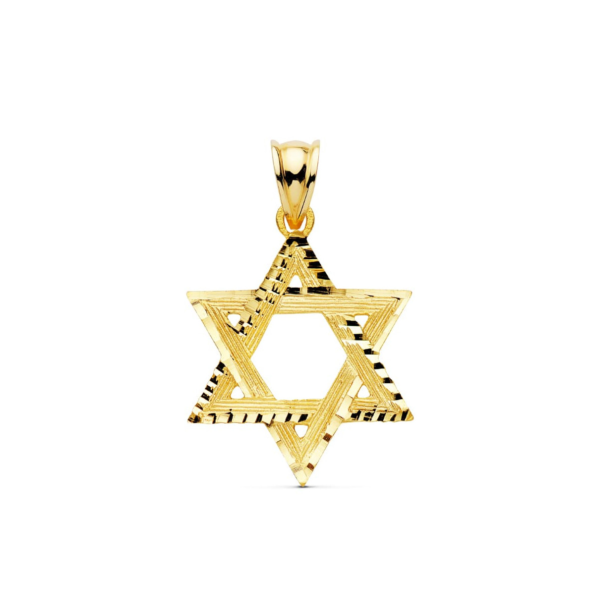 18K COLGANTE ORO AMARILLO ESTRELLA DE DAVID 23X20 MM