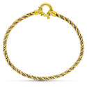 18K PULSERA CORDON ORO BICOLOR CON CADENAS Y BOLITAS. 3.5M 18K PULSERA CORDON ORO BICOLOR CON CADENAS Y BOLITAS. 3.5M