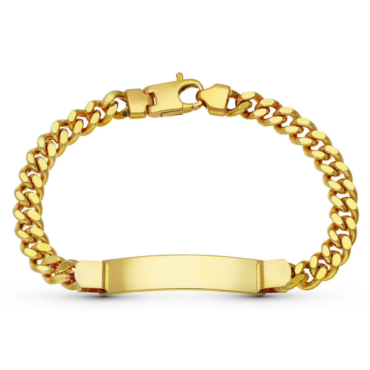 18K ESCLAVA ORO AMARILLO BARBADA MACIZA CABALLERO